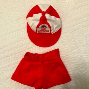 American Girl Molly Camp Gowonagin Hat & Shorts EUC Summer Red